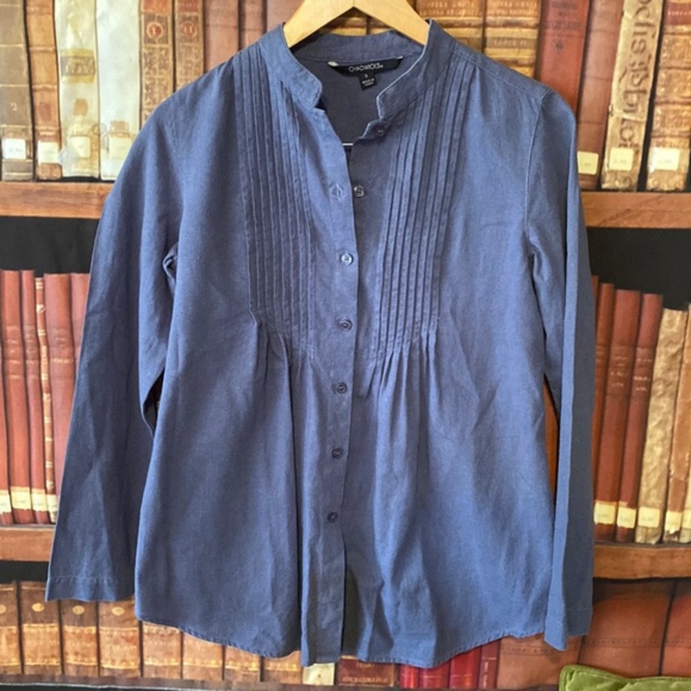 Chadwickβs linen blend chambray button up shirtβ